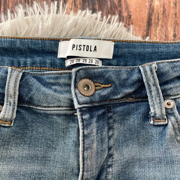 Pistola Arielle Scissor Cut Hem Jean in IndigoWash